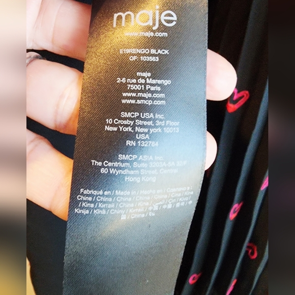 Maje Women's Black and Red Dress Size Small - Picture 13 of 14